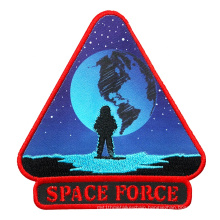 High Quality Custom Cheap Embroidered Logo Blue Space Force Image Embroidery patch for clothing